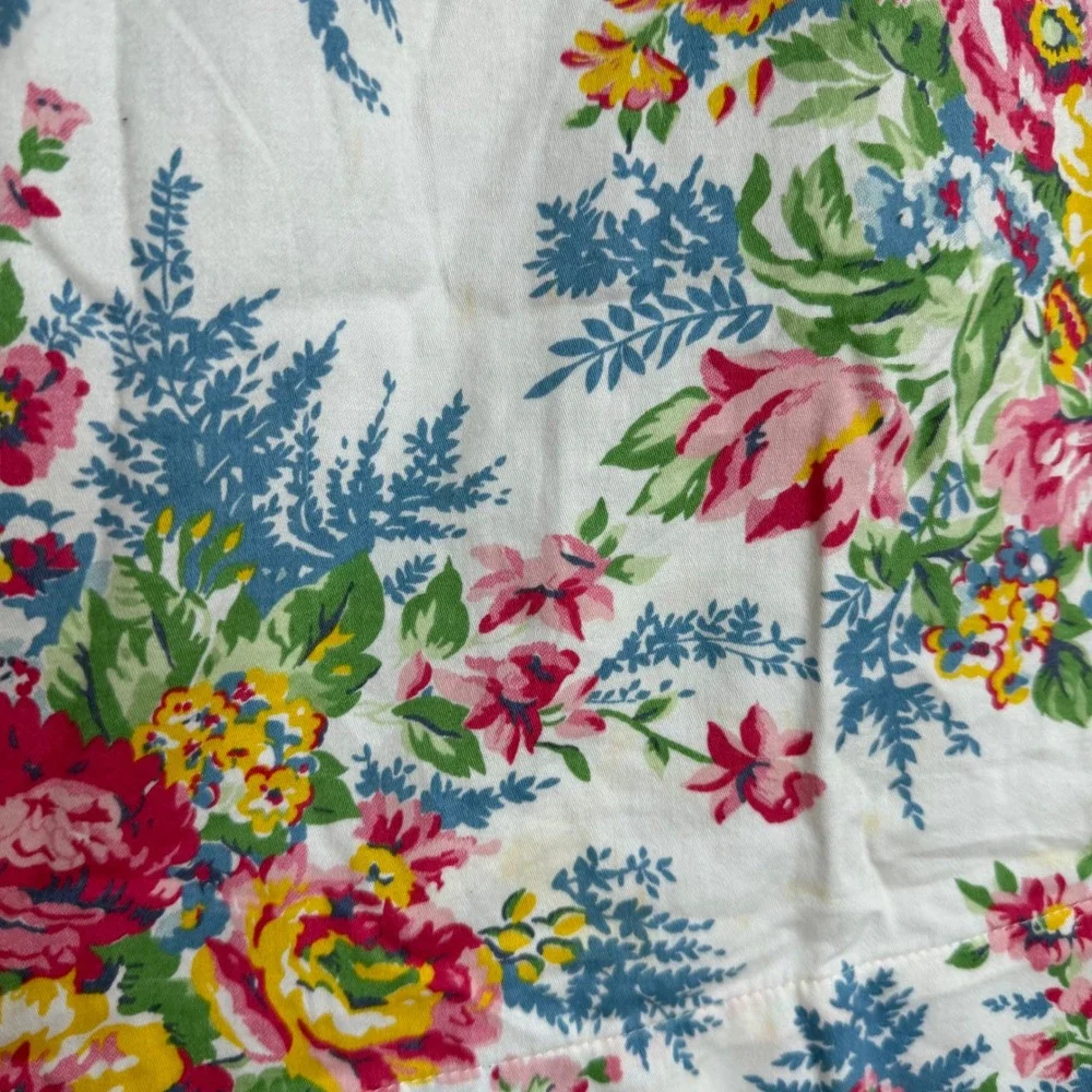 Vintage 90s Ralph Lauren Floral Print Ruffle Bodice Dress Size 6